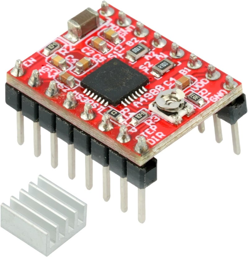 MTDELE 5Pcs A4988 Stepper Motor Driver Module Compatible with for 3D Printer Reprap Mendel Huxley Arduino with Heat Sink - Image 5